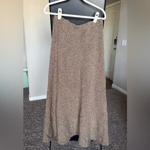 Ralph Lauren Brown Knit Wool A-Line Skirt